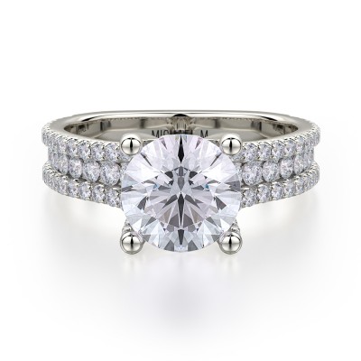 R671-1.5 Strada White Gold Round Engagement Ring 1.25