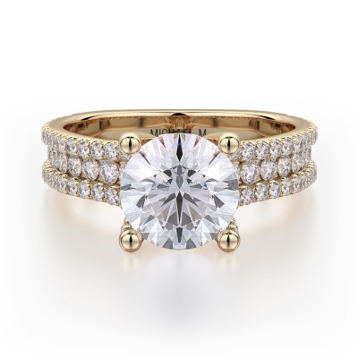 R671-1.5 Strada White Gold Round Engagement Ring 1.25