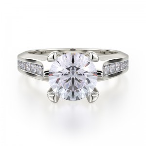 R684-1.5 Strada Platinum Round Engagement Ring 1.25