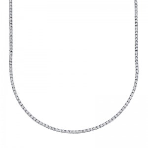 SC55004959Z16 Stella Collection Diamond Tennis Necklace In 14 Karat White Gold With Round Cut Diamonds