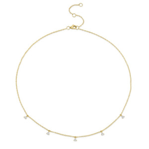 SC55006337 Kate Collection Diamond Necklace In 14 Karat Yellow Gold With 5 Diamonds