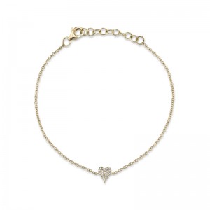 SC55007634 Kate Collection Diamond Pave Heart Bracelet In 14 Karat Yellow Gold