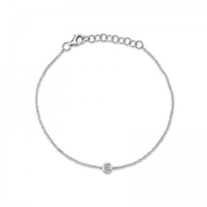 SC55008390 Bailey Collection Diamond Bezel Bracelet In 14 Karat White Gold