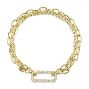 SC55024896 Kate Collection Diamond Link Bracelet In 14 Karat Yellow Gold