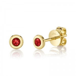 SC55026469 Bailey Collection Ruby Stud Earrings In 14 Karat Yellow Gold