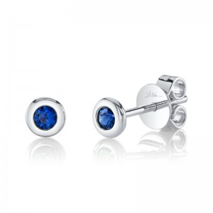 SC55026477 Bailey Collection Sapphire Stud Earrings In 14 Karat White Gold