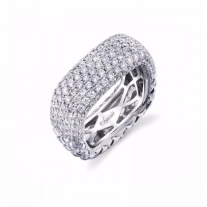 Multi-row Diamond Cushion Shaped Wedding Band SJU1494R