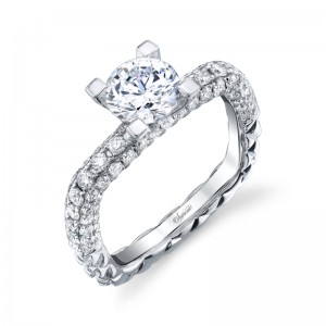 18K White Gold Engagement Ring