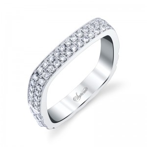 18K White Gold Wedding Band