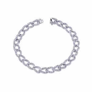 Diamond Link White Gold Bracelet SJU806B