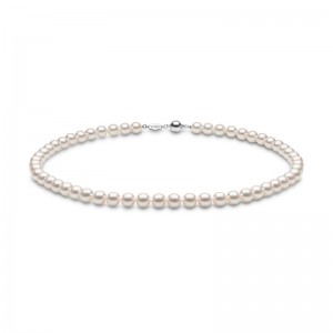 YK-X7518-7AA London Single Strand Pearl Necklace With 53 Akoya Pearls