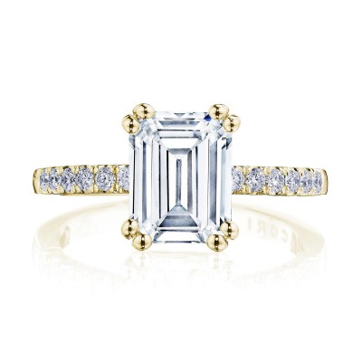 P1042EC Emerald Solitaire Engagement Ring