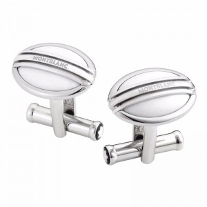 Stainless Steel Oval White Agate Cufflinks 105874