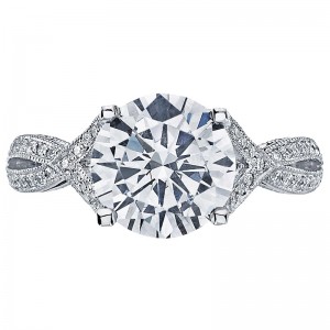 2565SMRD-65 Ribbon Platinum Round Engagement Ring 1