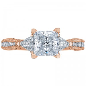 2569PR6-PK Simply Tacori Rose Gold Princess Cut Engagement Ring 1.25
