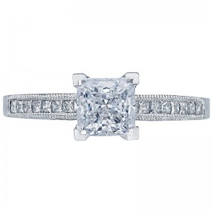 2576SMPR55 Simply Tacori Platinum Princess Cut Engagement Ring 0.75