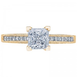 2576PR-45Y Simply Tacori Yellow Gold Princess Cut Engagement Ring 0.55