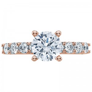 2598RD7-PK Classic Crescent Rose Gold Round Engagement Ring 1.25