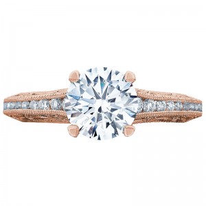 2617RD-55PK Reverse Crescent Rose Gold Round Engagement Ring 0.55
