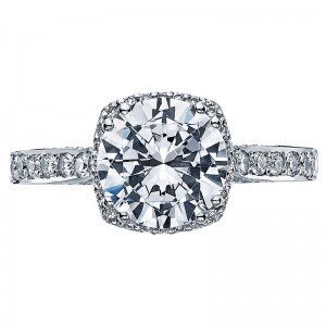 2620RD-PTP Dantela Platinum Round Engagement Ring 0.75