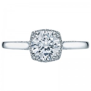 2620RD-PTW Dantela White Gold Round Engagement Ring 0.75