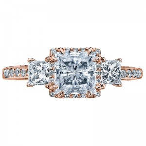 2622PR-LGPPK Dantela Rose Gold Princess Cut Engagement Ring 1.75
