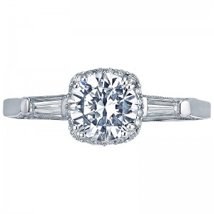 2626RD-75 Dantela Platinum Round Engagement Ring 1