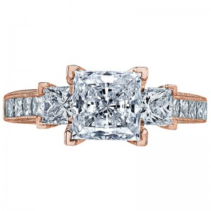 2636PR7-PK Simply Tacori Rose Gold Princess Cut Engagement Ring 1.75