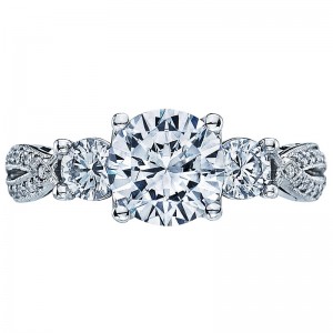 2637RD-65 Ribbon Platinum Round Engagement Ring 0.75