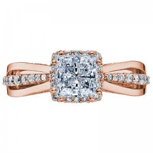 2641PR6-PK Dantela Rose Gold Princess Cut Engagement Ring 1.25