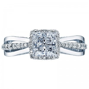 2641PR6 Dantela Platinum Princess Cut Engagement Ring 1.25