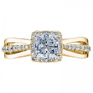 2641PR6-Y Dantela Yellow Gold Princess Cut Engagement Ring 1.25