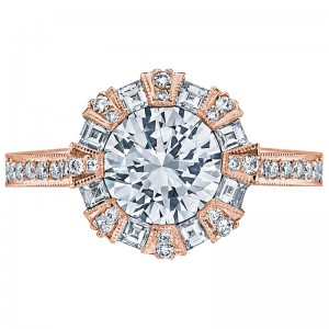 2643RD75-PK Simply Tacori Rose Gold Round Engagement Ring 1.5