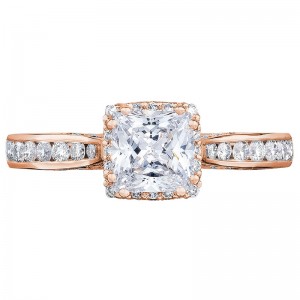 2646-25PR5-PK Dantela Rose Gold Princess Cut Engagement Ring 0.75