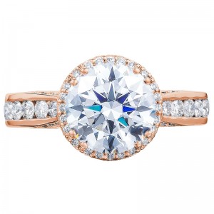 2646-35RDR8-PK Dantela Rose Gold Round Engagement Ring 1.75