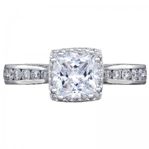 2646-3PR6 Dantela Platinum Princess Cut Engagement Ring 1.25