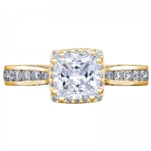 2646-3PR6-Y Dantela Yellow Gold Princess Cut Engagement Ring 1.25