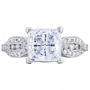 2648PR55 Ribbon Platinum Princess Cut Engagement Ring 1