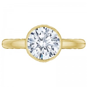 300-25RD-8Y Starlit Yellow Gold Round Engagement Ring 1.75