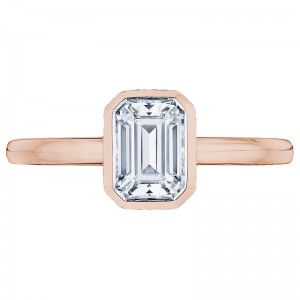 300-2EC-7X5PK Starlit Rose Gold Emerald Cut Engagement Ring 1