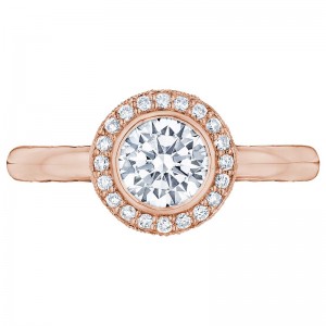 303-25RD-625PK Starlit Rose Gold Round Engagement Ring 0.75