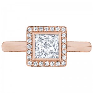 304-25PR-575PK Starlit Rose Gold Princess Cut Engagement Ring 1