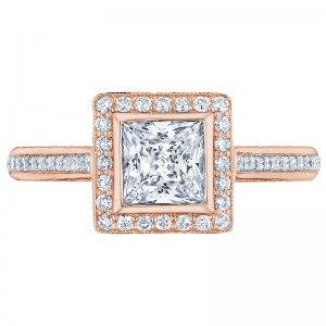 306-25PR-5PK Starlit Rose Gold Princess Cut Engagement Ring 0.75