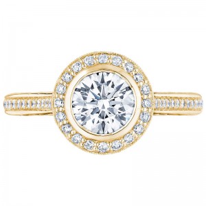306-25RD-625Y Starlit Yellow Gold Round Engagement Ring 0.75