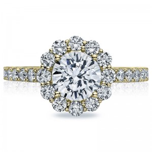 37-2RD-55Y Full Bloom Yellow Gold Round Engagement Ring 0.55