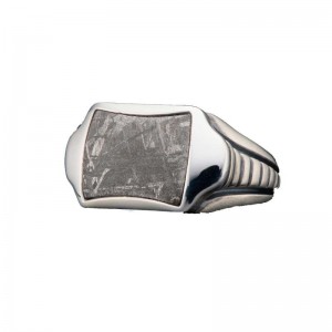 DAM-9 Sterling Silver Damascus Inlay Mens Ring