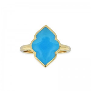 GRC677T Yellow Gold Turquoise Ring