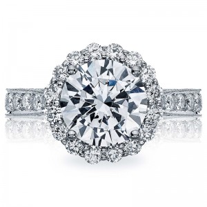 HT2605RD95 RoyalT Platinum Round Engagement Ring 3.25