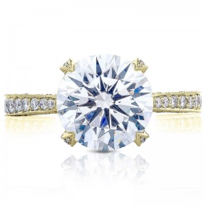 HT2626RD-85Y RoyalT Yellow Gold Round Engagement Ring 2.25