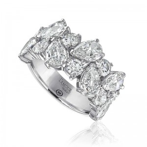Round and Pear Shaped Diamond Band